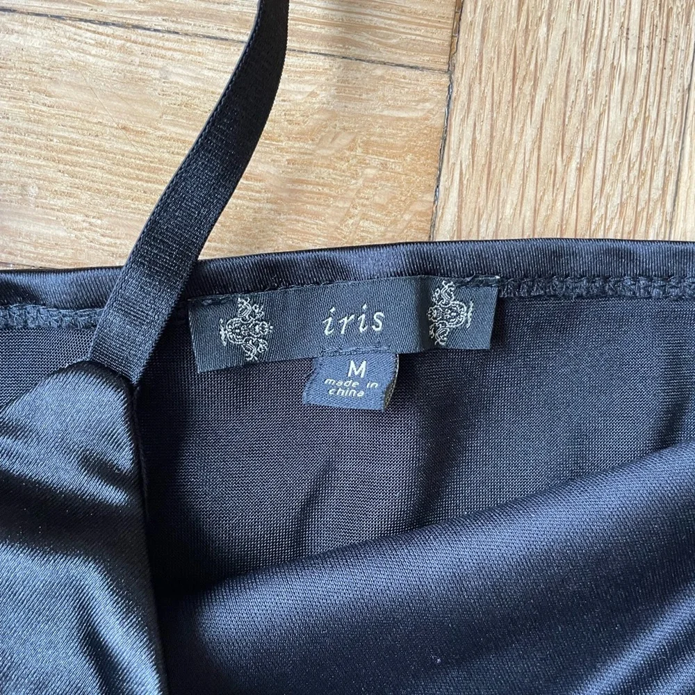 Black Silky Crop Top - Picture 3 of 3